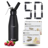 SYFON DO BITEJ ŚMIETANY DEKORATOR 1L HENDI 588598 CZARNY + 50 NABOI N2O