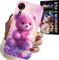 ETUI DO SAMSUNG GALAXY XCOVER 7 - SŁODKI MIŚ NA RÓŻOWYM TLE, CASE + SZKŁO