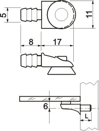 Podpórka do półek szklanych z przyssawką na Arena.pl