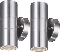 Lampy ścienne ze stali nierdzewnej GU10 IP44 2 szt
