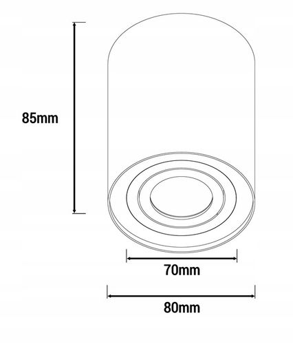 Oprawa Natynkowa Halogenowa Tuba LED GU10 ruchoma spot sufitowa czarna na Arena.pl