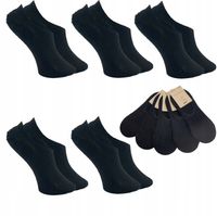 5x SKARPETY STOPKI DAMSKIE BAMBUSOWE CZARNE BASIC JAKOŚĆ PREMIUM NISKIE