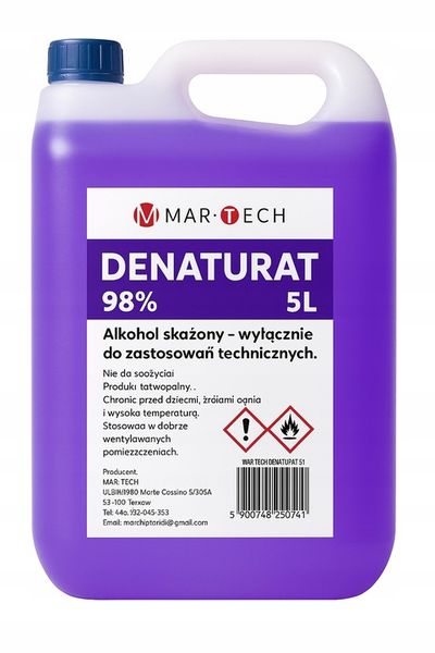 DENATURAT Fioletowy 98% 5L MAR-TECH zdjęcie 1