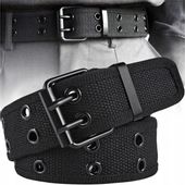 Pas Taktyczny Parciany Pasek Dwurzędowy Klamrą Militarny Damski Męski