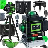 POZIOMICA LASEROWA HILDA 16 LINII LASER KRZYŻOWY 4D ZIELONY + STATYW