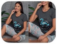 Piżama damska ANGEL bawełna z krótkim rękawem spodnie 3/4