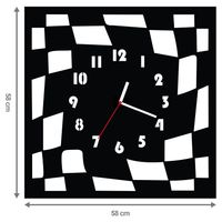 ZEGAR ŚCIENNY SZACHOWNICA 58cm XXL 104.11