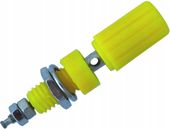 Gniazdo głośnikowe bananowe 4mm zakręcane żółte