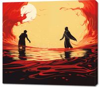 Obraz 100x90cm Wodny Krajobraz Żywych Barw