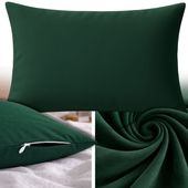 POSZEWKA NA PODUSZKĘ 70x80 CM DUŻA MIĘKKA GŁADKA Z BAWEŁNĄ OEKO-TEX CIEMNY ZIELONY