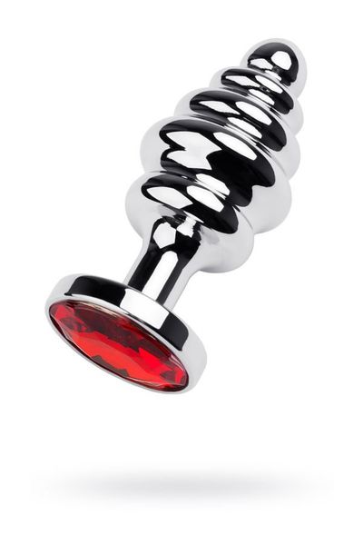 Silver Anal Plug With Red Gem zdjęcie 1