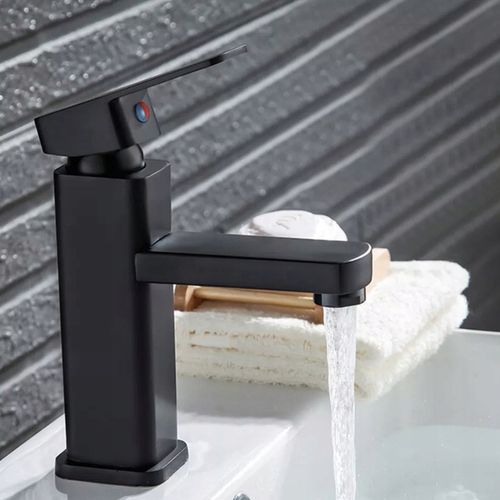 BATERIA ŁAZIENKOWA UMYWALKOWA KRAN DO UMYWALKI NISKI NABLATOWY CZARNY na Arena.pl