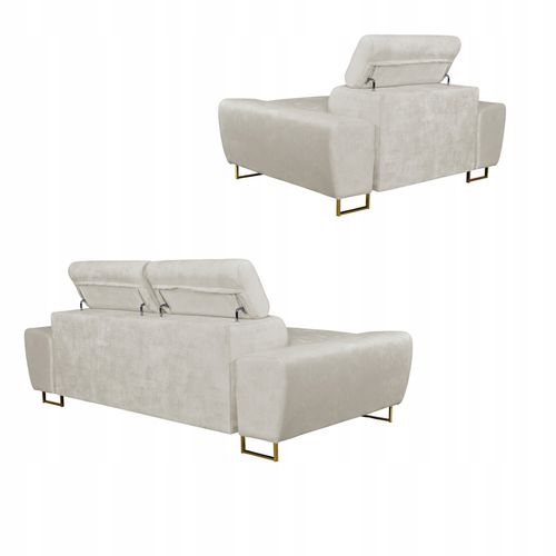 Zestaw mebli wypoczynkowych salonu Bosso Sofa 2os fotele beż na Arena.pl