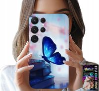 ETUI DO SAMSUNG GALAXY S23 Ultra - NIEBIESKI MOTYLEK, MOTYL, DAMSKIE WZORY