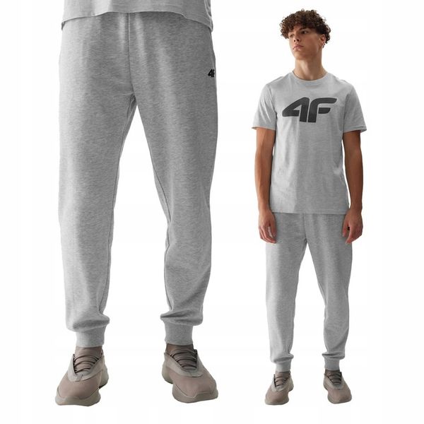 SPODNIE DRESOWE MĘSKIE 4F DRESY SPORTOWE JOGGERY BAWEŁNA WYGODNE SS24M603 zdjęcie 1
