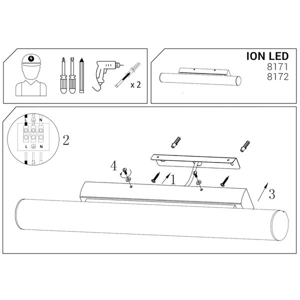 Industrialny kinkiet tuba Ion 8172 Nowodvorski LED 18W 3000K przezroczysty zdjęcie 5
