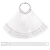 Wzornik próbnik lakierów wachlarz na kole na 50 tipsów przezroczysty