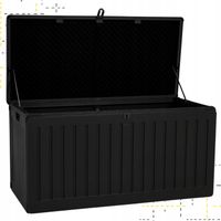 SKRZYNIA OGRODOWA 270 LITRÓW BALKONOWA KUFER SIEDZISKO 270L CZARNA 200kg