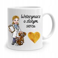 Kubek Dla Weterynarza Wterynarz O Złotym Sercu Z Nadrukiem Ze Zdjęciem