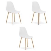 Krzesło skandynawskie białe WAT nowoczesne 3 szt. do kuchni biuro loft