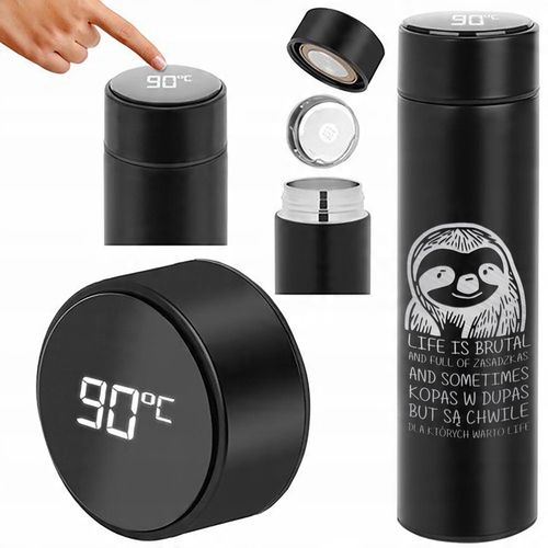 KUBEK TERMICZNY WSKAŹNIK TEMPERATURY LED GRAWER LIVE IS BRUTAL LENIWIEC na Arena.pl