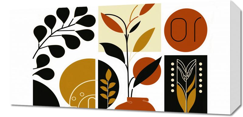 Obraz 60x30cm Kolaż Botaniczny zdjęcie 1