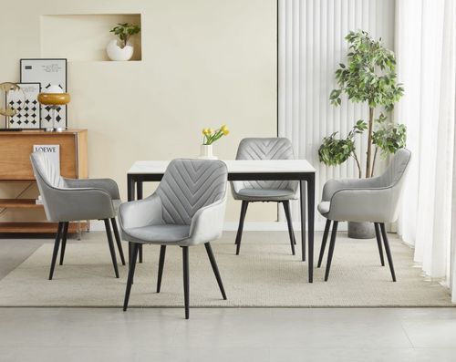 Krzesło NANA - aksamit srebrno-szary / nogi czarne x 2 na Arena.pl