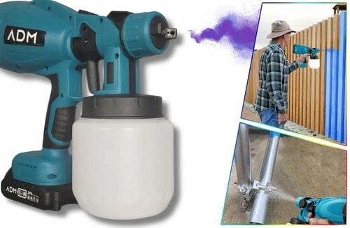 Pistolet Do Malowania Natryskowego Akumulatorowy Agregat 2xBaterie 21V na Arena.pl