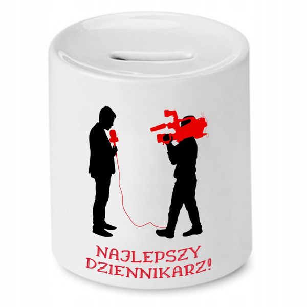 Skarbonka Dla Dziennikarza Najlepszy Dziennikarz Z Nadrukiem Ze Zdjęciem zdjęcie 1