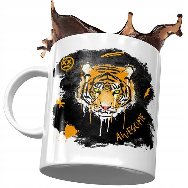Kubek Z Tygryskiem Tygrysem Słodki Na Prezent Z Nadrukiem Ze Zdjęciem zdjęcie 1