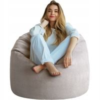 PUFA PLUSZOWA SIEDZISKO + WOREK | NOWOCZESNY PUF SAKO STYLOWY FOTEL