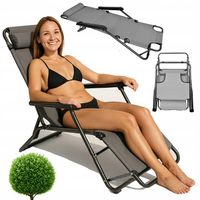 LEŻAK OGRODOWY PLAŻOWY FOTEL SKŁADANY TURYSTYCZNY LEKKI