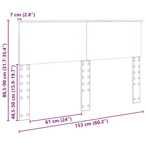 Zagłówek Brązowy dąb 150 cm Materiał drewnopochodny na Arena.pl