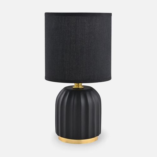 Lampka nocna czarna lampa stołowa do sypialni salonu z abażurem HS8723 na Arena.pl