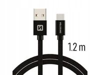 2 x KABEL SWISSTEN TEXTILE USB/USB-C 3A 1,2M BLACK