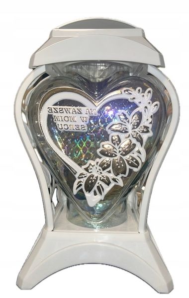 LAMPION BIAŁO-ZŁOTY SERCE zdjęcie 1
