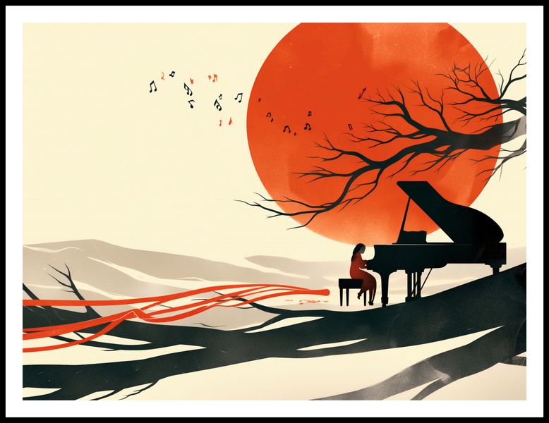 Plakat 100x75cm Pianistka zdjęcie 3