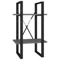 2-poziomowy regał na książki, szary, 40x30x70 cm, płyta wiórowa