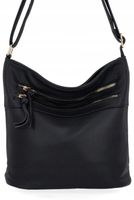 Herisson - torebka worek dwa zamki skóra ekologiczna czarny 1052L2073