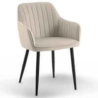 Krzesło tapicerowane velvet taupe MARIA3 paski loft glamour do salonu