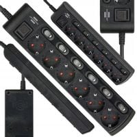 Listwa zasilająca z wyłącznikiem przedłużacz 2m 6 gniazd osobne wyłączniki