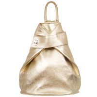 VERA PELLE plecak damski skórzany elegancki trójkątny V561 złoty