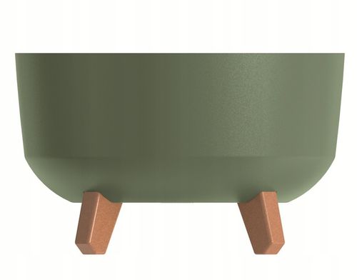 Doniczka na nóżkach GRACIA LOW DGRL400L | Ziemisty zielony, Kształt Okrągły, Wymiary 38x20.7 cm, Kolor Ziemisty zielony, Prosperplast na Arena.pl