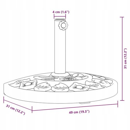 Podstawa do parasola, do słupków Ø38/48 mm, pó na Arena.pl