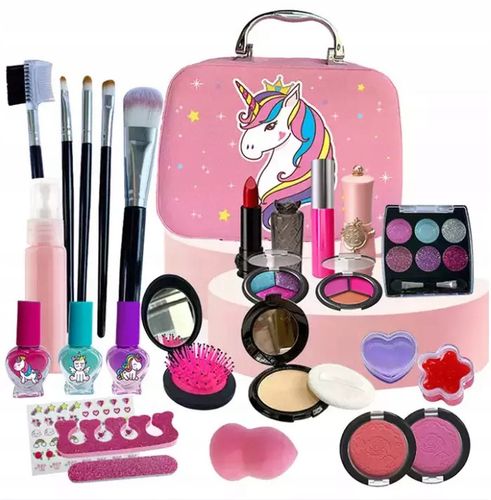 KUFEREK KOSMETYKÓW Zestaw do MAKIJAŻU I PAZNOKCI DLA DZIECI DOMOWE SPA na Arena.pl