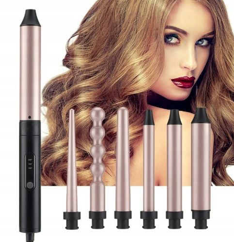 LOKÓWKA DO WŁOSÓW WIELOFUNKCYJNA 6 WYMIENNYCH GŁOWIC FALOWNICA FALE LOKI na Arena.pl