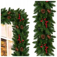 GIRLANDA choinkowa ŚWIĄTECZNA sztuczna SZYSZKI JARZĘBINA ŁAŃCUCH 1M ozdoba