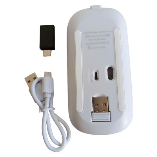 Bezprzewodowa mysz USB typu C, LED, srebrna na Arena.pl