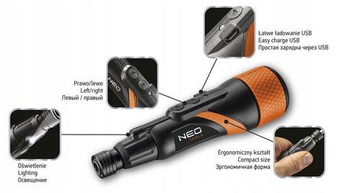 WKRĘTAK AKUMULATOROWY MICRO-USB 3,6V 04-200 NEO TOOLS na Arena.pl