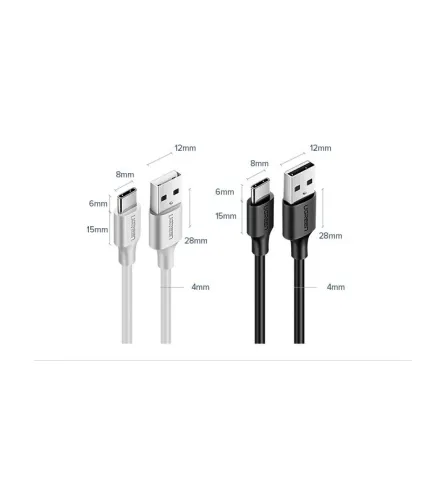 kabel ugreen us287 60115 usb-a / usb-c 2a 0.5m - czarny na Arena.pl